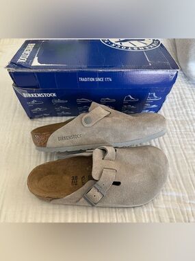 NWT Birkenstock Boston Suede Leather Clog Size 38 Regular/Wide